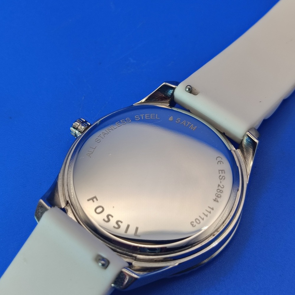 New! Vintage 2015 Fossil Mother of Pearl Day-Date 36mm Women's Quartz Watch NOS - Picture 6 of 16